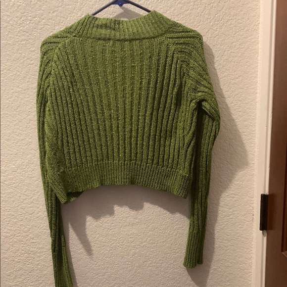 BCBGMaxAzria Green Cropped Cardigan Sweater - Picture 8 of 9